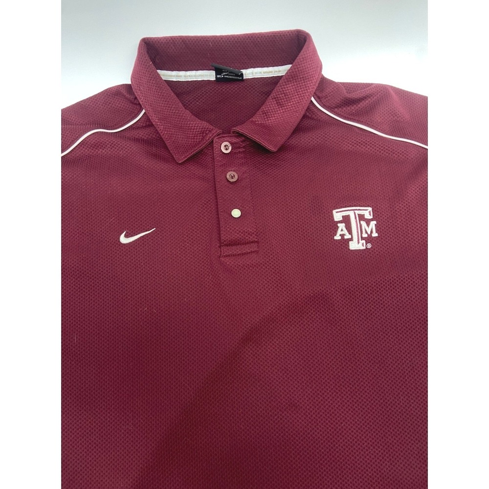 Nike Team Texas A&M Aggies Maroon Sphere Dry Polo Shirt Mens XL Collegiate ATM